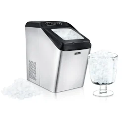 Countertop Nugget Ice Maker - Fast 26 lbs/Day, Stainless Steel<NutriChef Outlet