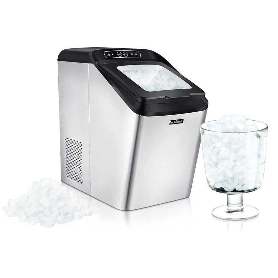 Countertop Nugget Ice Maker - Fast 26 lbs/Day, Stainless Steel<NutriChef Outlet