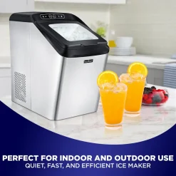 Countertop Nugget Ice Maker - Fast 26 lbs/Day, Stainless Steel<NutriChef Outlet