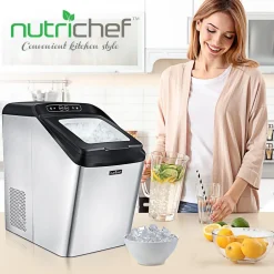 Countertop Nugget Ice Maker - Fast 26 lbs/Day, Stainless Steel<NutriChef Outlet
