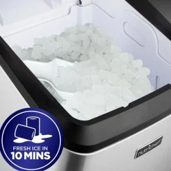 Countertop Nugget Ice Maker - Fast 26 lbs/Day, Stainless Steel<NutriChef Outlet