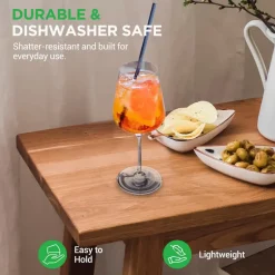 Crystal Wine Glasses - Elegant Design, Lead-Free Crystal, Dishwasher Safe<NutriChef Sale
