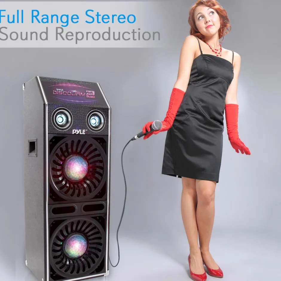 DJ Speaker System 1500W Dual 10" Woofers Flashing Lights<Pyle Hot
