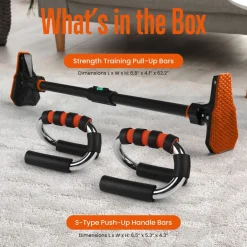 Doorway Pull-Up & Push-Up Bars Set, Adjustable, Anti-Skid, Home Gym<SQUATZ Best