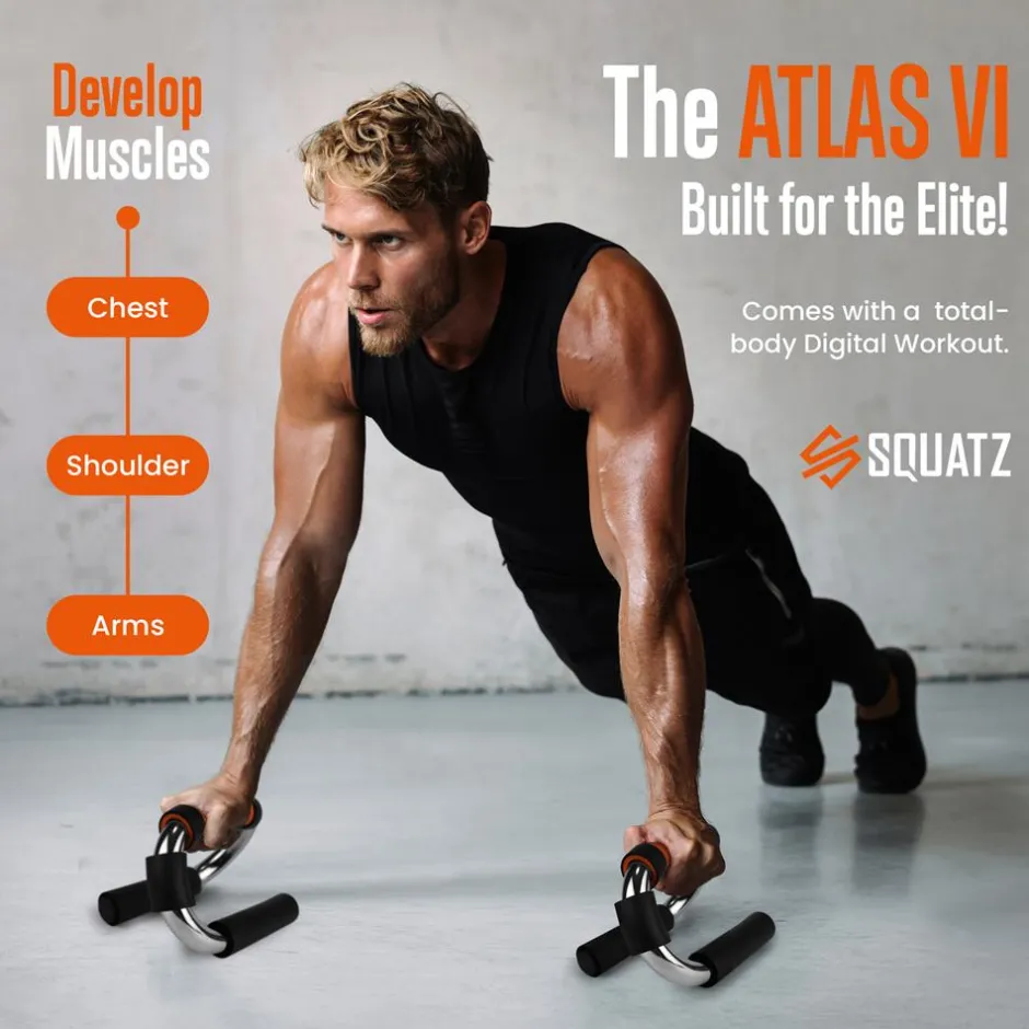 Doorway Pull-Up & Push-Up Bars Set, Adjustable, Anti-Skid, Home Gym<SQUATZ Best