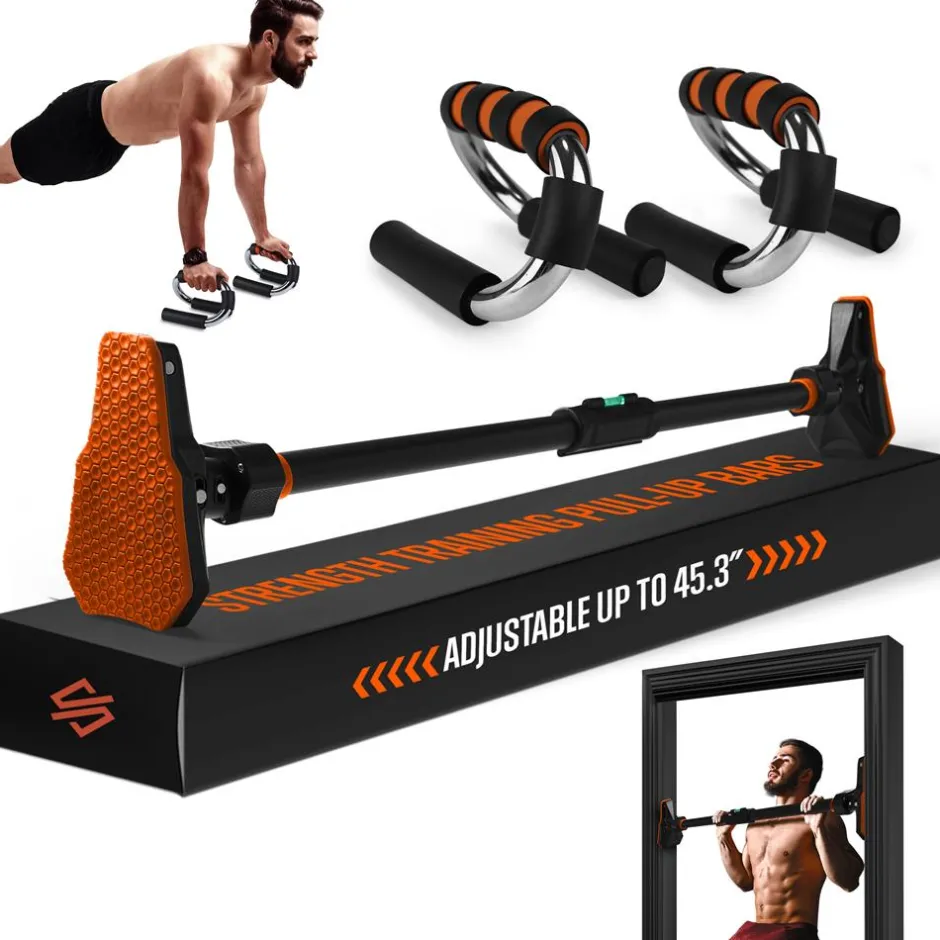 Doorway Pull-Up & Push-Up Bars Set, Adjustable, Anti-Skid, Home Gym Equipment<SQUATZ New