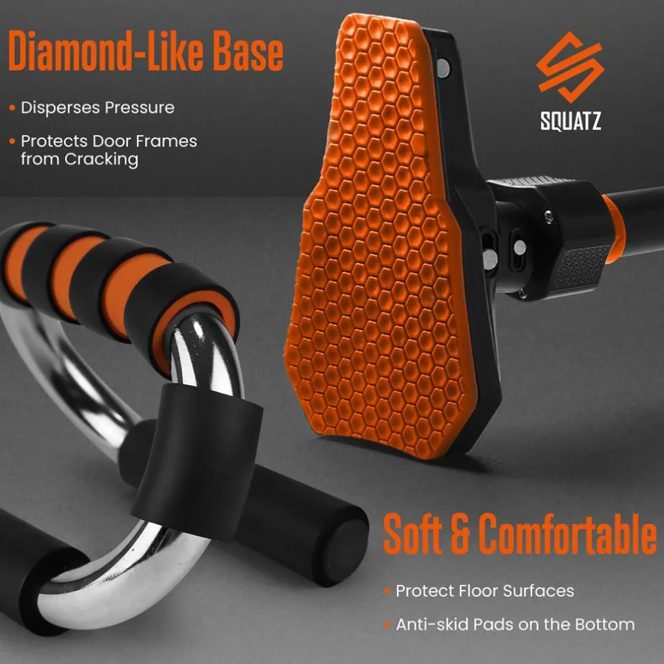 Doorway Pull-Up & Push-Up Bars Set, Adjustable, Anti-Skid, Home Gym Equipment<SQUATZ New