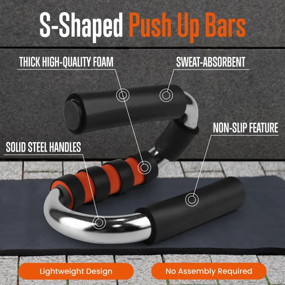 Doorway Pull-Up & Push-Up Bars Set, Adjustable, Anti-Skid, Home Gym Equipment<SQUATZ New