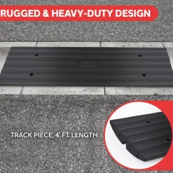 Driveway Curb Ramps 11,000lb Capacity Heavy Duty Rubber 4ft 2pc Set<Pyle Best