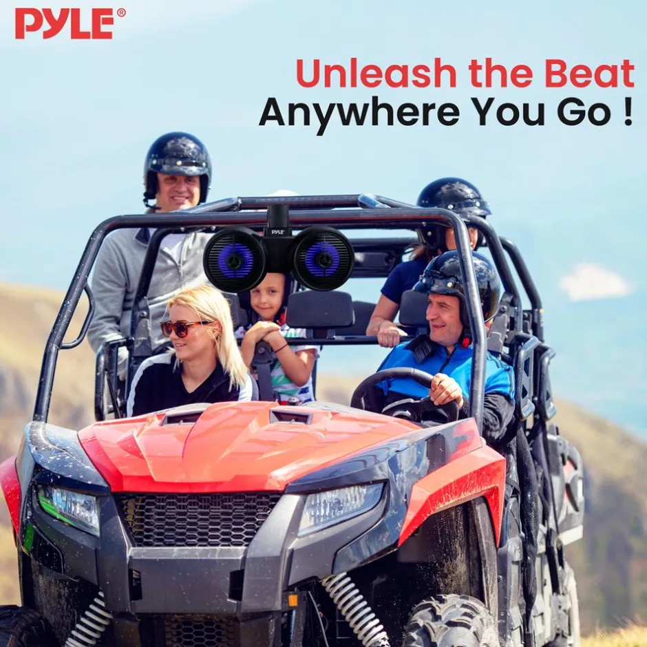 Dual Bluetooth Marine Speakers - Waterproof 200W LED 6.5" Wakeboard System<Pyle Sale