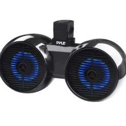 Dual Bluetooth Marine Speakers 300W Waterproof LED 8" Wakeboard System<Pyle Outlet