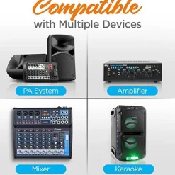 Dual Channel Wireless Mic System - Clear Sound, Adjustable Volume, VHF<Pyle Discount