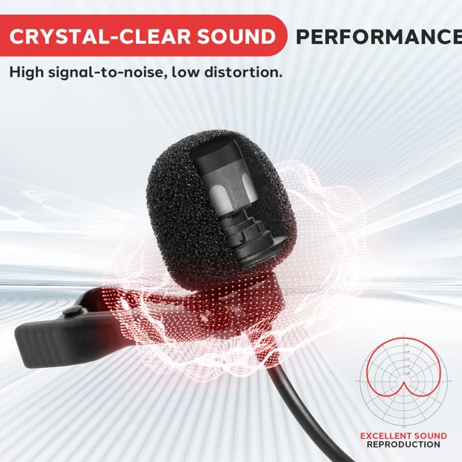 Dual Channel Wireless Mic System - Clear Sound, VHF, 2 Lavalier & Headset<Pyle