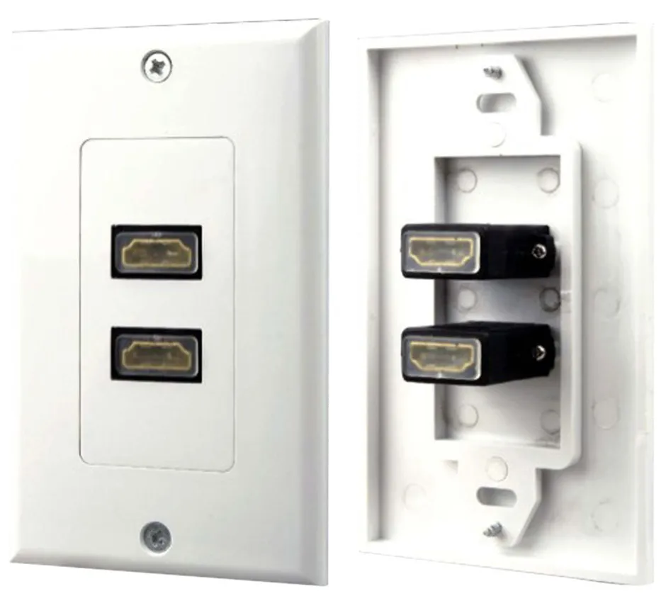 Dual HDMI Wall Plate, High-Def Video, ABS Plastic, White<Pyle Discount