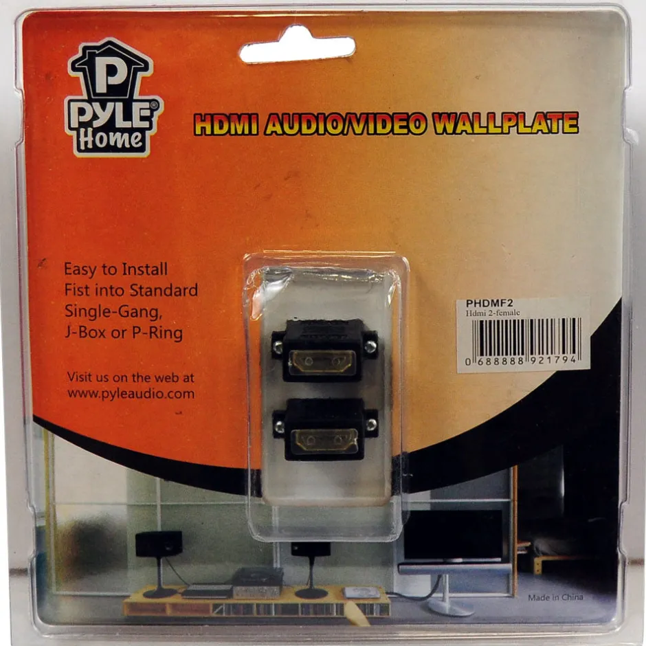 Dual HDMI Wall Plate, High-Def Video, ABS Plastic, White<Pyle Discount