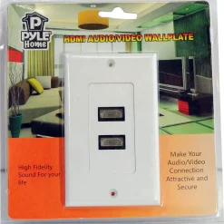 Dual HDMI Wall Plate, High-Def Video, ABS Plastic, White<Pyle Discount