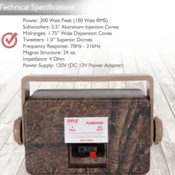 Dual Waterproof Outdoor Speakers - Weatherproof 3-Way Camo Design<Pyle