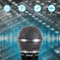 Dynamic Handheld Microphone - High Output, Zinc Alloy, Includes 15ft Cable<Pyle New