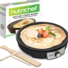 Electric Crepe Maker - Quick Cooking, Nonstick 12" Aluminum Griddle<NutriChef Discount