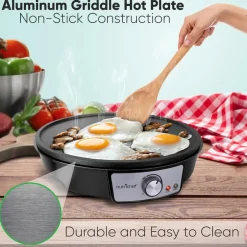 Electric Crepe Maker - Quick Cooking, Nonstick 12