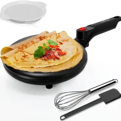 Electric Crepe Maker, Nonstick 8" Griddle, Auto Temp Control, Cool-Touch Handle<NutriChef New