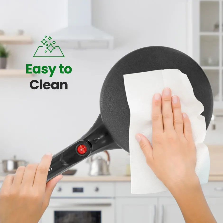 Electric Crepe Maker, Nonstick 8" Griddle, Auto Temp Control, Cool-Touch Handle<NutriChef New