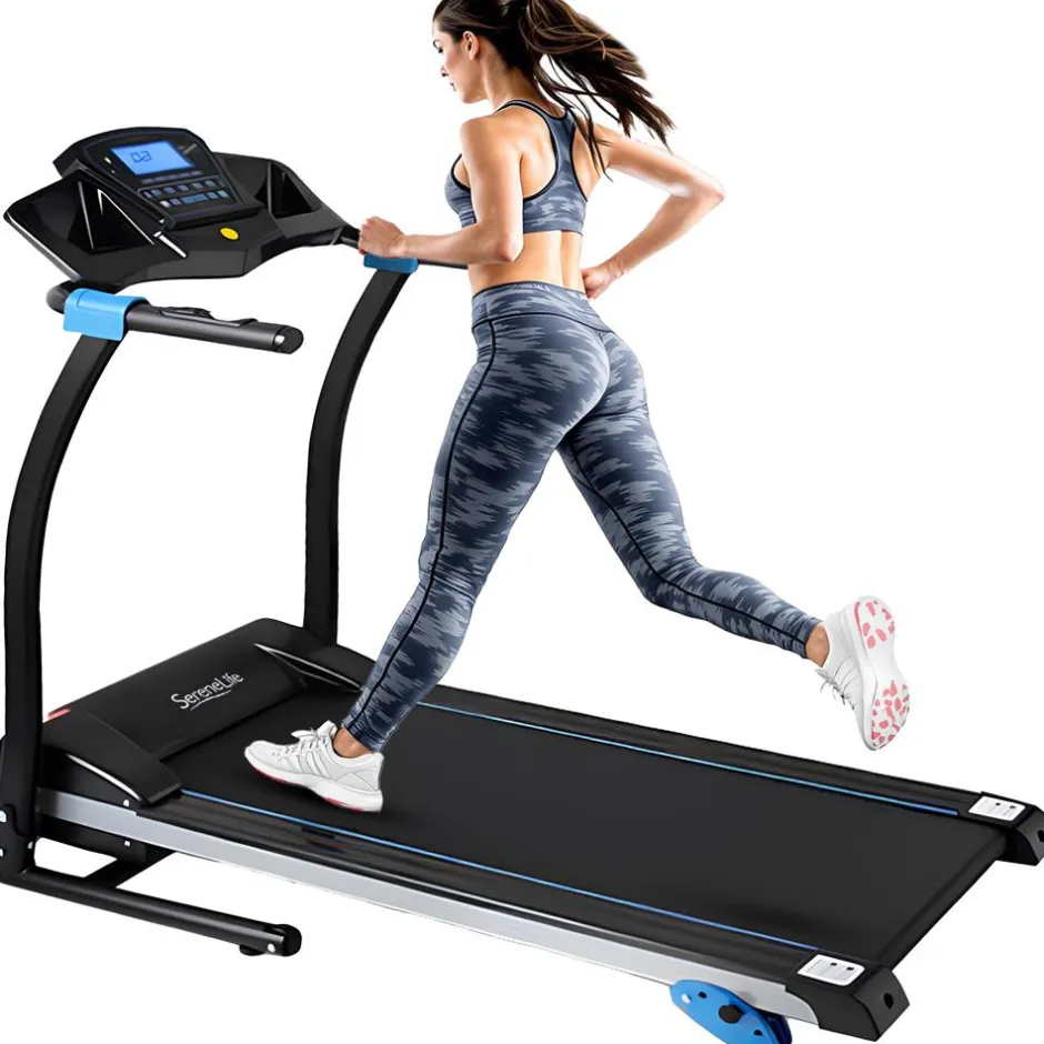 Electric Folding Treadmill, Space-Saving, 1.5 HP, Bluetooth App<SereneLife Outlet