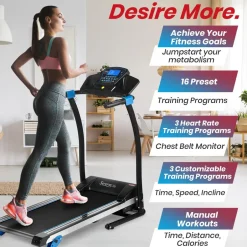 Electric Folding Treadmill, Space-Saving, 1.5 HP, Bluetooth App<SereneLife Outlet