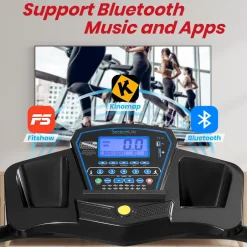 Electric Folding Treadmill, Space-Saving, 1.5 HP, Bluetooth App<SereneLife Outlet
