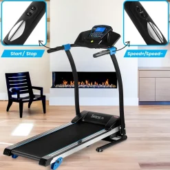 Electric Folding Treadmill, Space-Saving, 1.5 HP, Bluetooth App<SereneLife Outlet