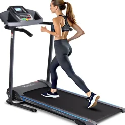 Electric Folding Treadmill, Bluetooth Sync, Manual Incline, Compact Design<SereneLife New