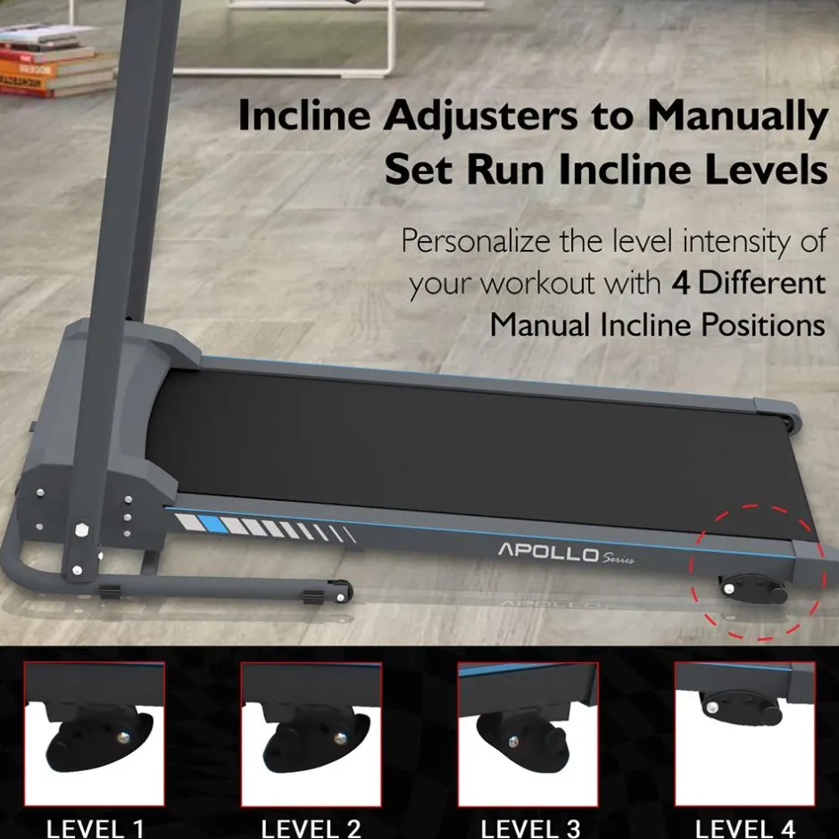 Electric Folding Treadmill, Bluetooth Sync, Manual Incline, Compact Design<SereneLife New