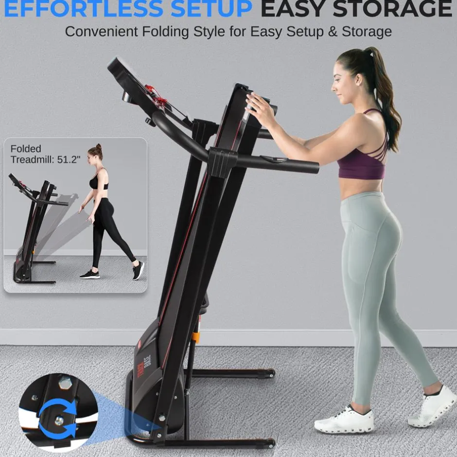Electric Folding Treadmill, Compact Design, Bluetooth, 12 Modes<SereneLife Outlet