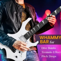 Electric Guitar Kit w/ Amp, Easy Play, Solid Wood, White Matte<Pyle Hot