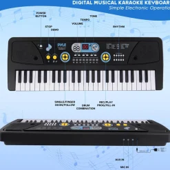 Electric Keyboard 61-Key Portable Karaoke Piano with Mic & Speakers<Pyle Best