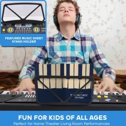 Electric Keyboard 61-Key Portable Karaoke Piano with Mic & Speakers<Pyle Best