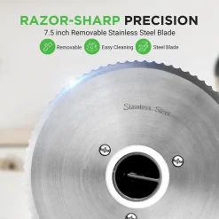 Electric Meat Slicer 200W Adjustable Stainless Steel Blade<NutriChef Outlet