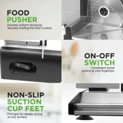 Electric Meat Slicer 200W Adjustable Stainless Steel Blade<NutriChef Outlet