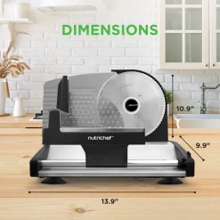 Electric Meat Slicer 200W Adjustable Stainless Steel Blade<NutriChef Outlet