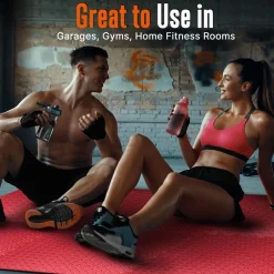 Exercise Mat 50 Pcs - Cushioned EVA Foam, Non-Skid, Easy Assembly, Red<SQUATZ Hot