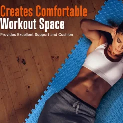 Exercise Mat 50 Pcs - Cushioned EVA Foam, Non-Skid, Easy Assembly, Blue<SQUATZ Best