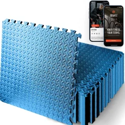 Exercise Mat 25 Pcs - Cushioned EVA Foam, Non-Skid, Easy Assembly, Blue<SQUATZ Sale