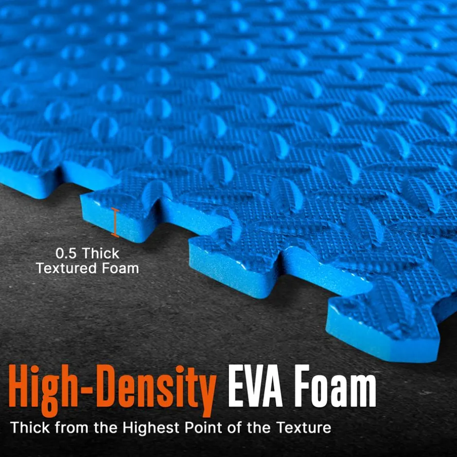 Exercise Mat 25 Pcs - Cushioned EVA Foam, Non-Skid, Easy Assembly, Blue<SQUATZ Sale