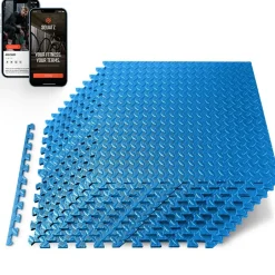 Exercise Mat 10 Pcs, Cushioned EVA Foam, Non-Skid, Easy Assembly, Blue<SQUATZ Discount
