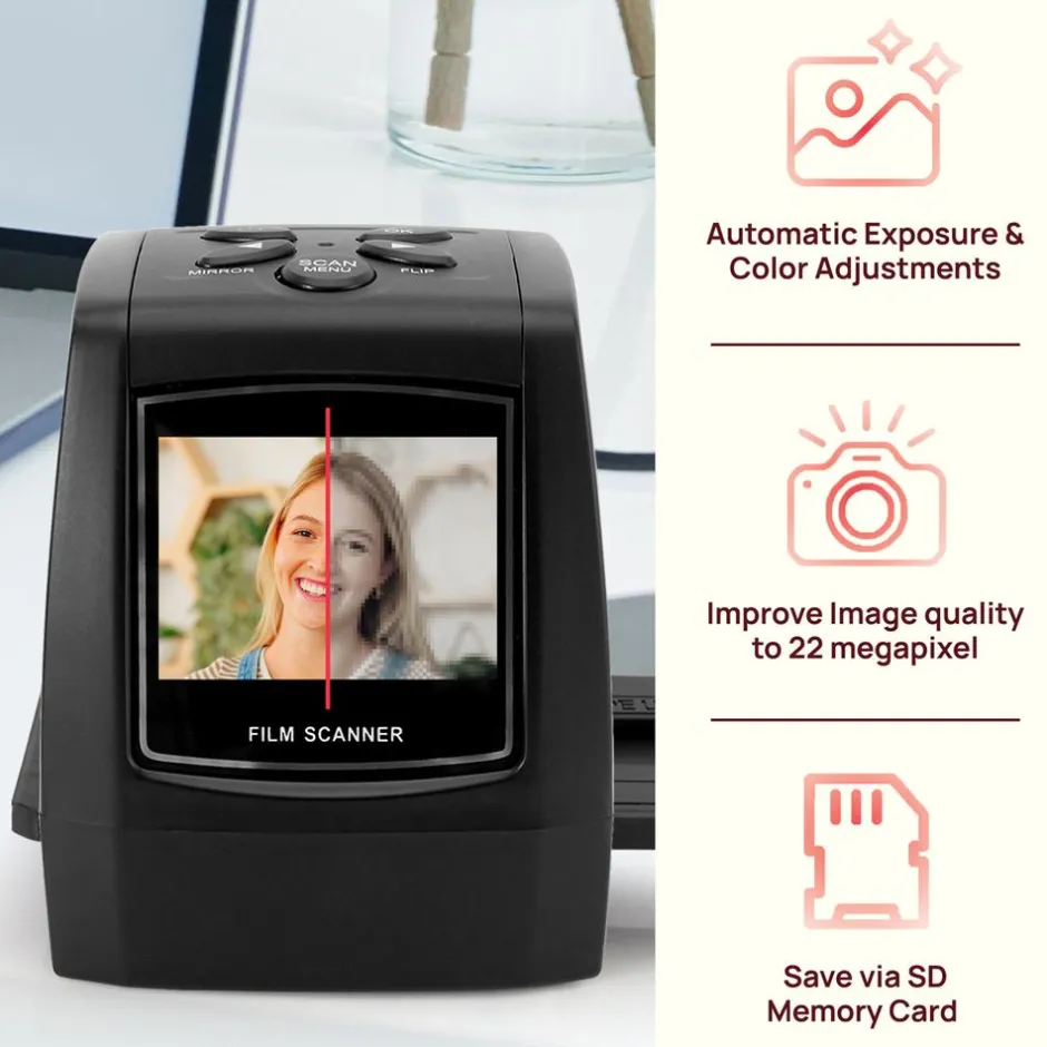 Film Scanner Slide Digitizer 22MP LCD Display TV Output<Pyle Sale
