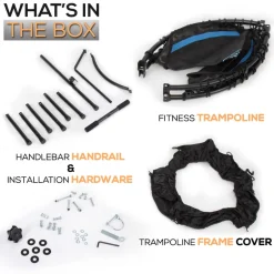Foldable Mini Trampoline, Aerobic Fitness, Adjustable Handrail, 264 lbs Capacity<SereneLife Discount