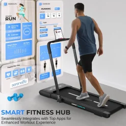 Foldable Treadmill & Walking Pad, 2.5 HP, 7.6 MPH, Easy Storage, 265lbs Capacity<SereneLife Sale