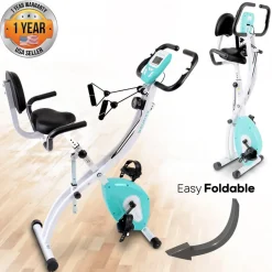 Folding Exercise Bike, Cardio Workout, 8 Resistance Levels, Pulse Monitor<SereneLife Online