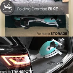 Folding Exercise Bike, Cardio Workout, 8 Resistance Levels, Pulse Monitor<SereneLife Online
