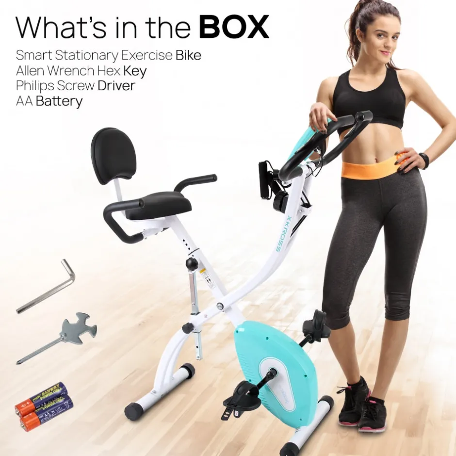 Folding Exercise Bike, Cardio Workout, 8 Resistance Levels, Pulse Monitor<SereneLife Online